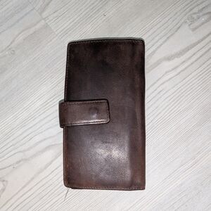 Unisex Brown Leather Wallet